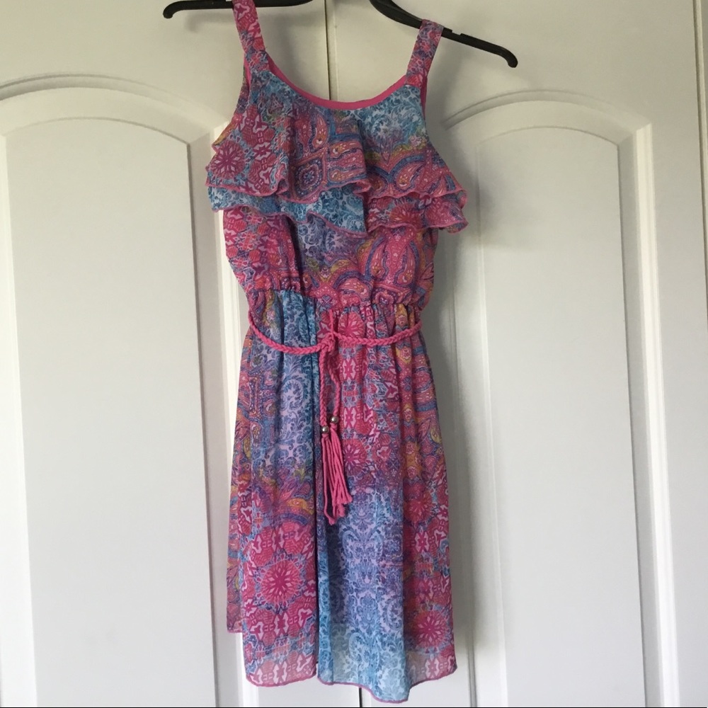 Pretty Blue and Pink dress size 6X.